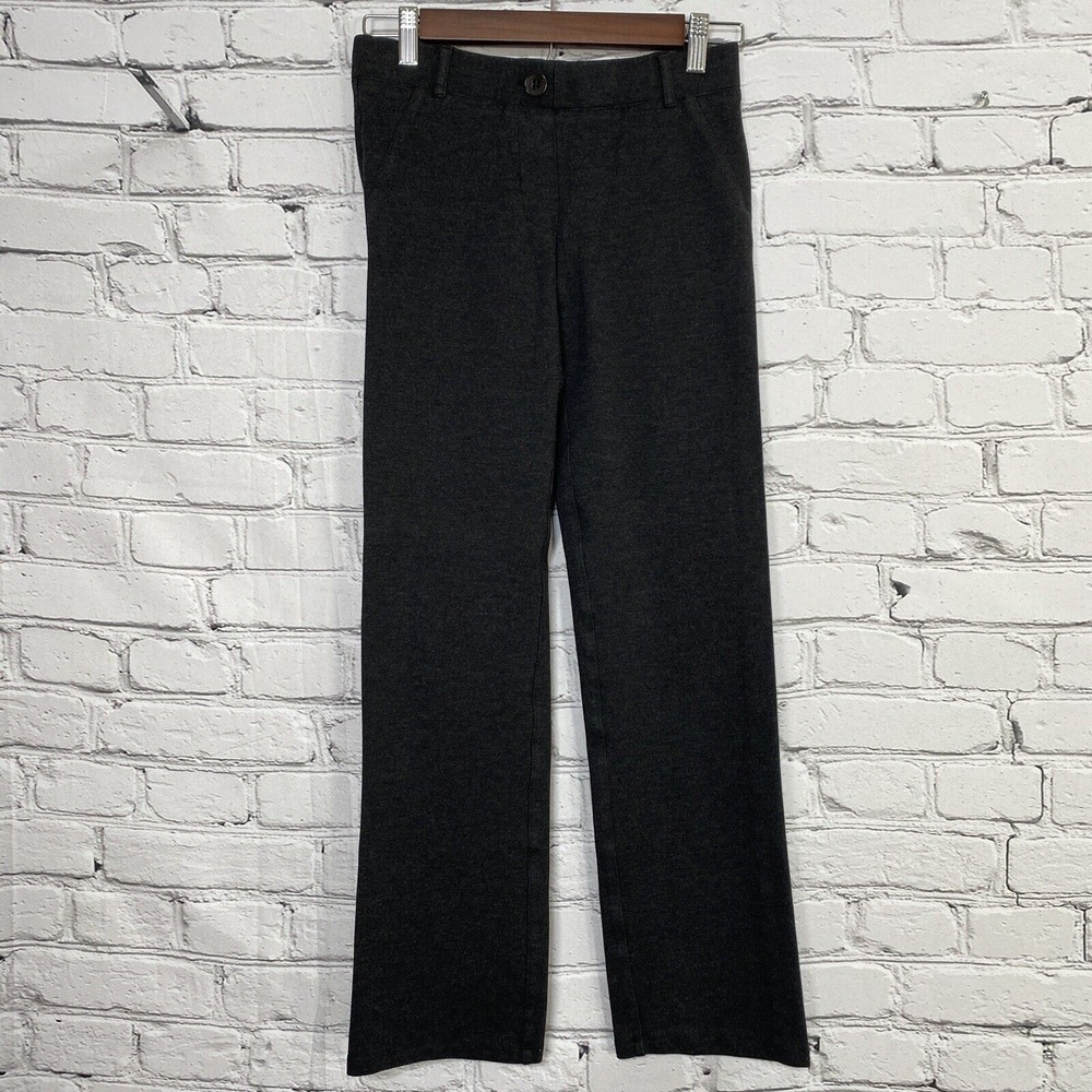 Betabrand Straight Leg Dress Pant Yoga Pant Size XS Petite Career Charcoal Gray